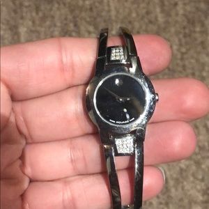 Authentic classic Movado watch w diamond accents.